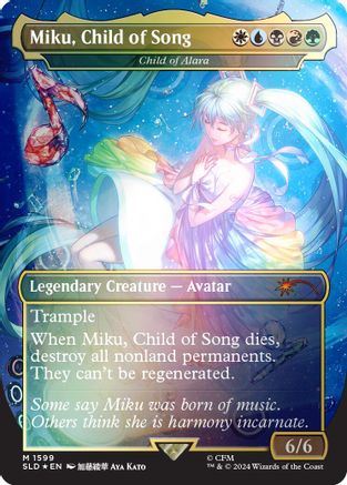 {R} Miku, Child of Song - Child of Alara (Rainbow Foil) (Japanese) [Secret Lair Drop Series][JP RBF SLD 1599]