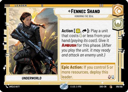 {SW-LD}Fennec Shand - Honoring the Deal (016/262) [Shadows of the Galaxy]