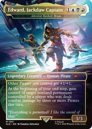 {R} Edward, Jackdaw Captain - Admiral Beckett Brass (Rainbow Foil) [Secret Lair Drop Series][RBF SLD 1561] - Misty Mountain Games