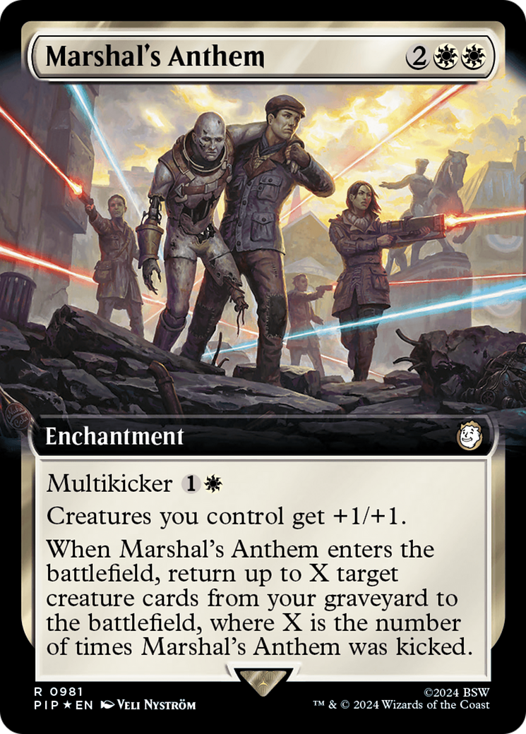 {R} Marshal's Anthem (Extended Art) (Surge Foil) [Fallout][PIP 981]
