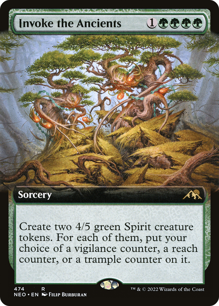 {R} Invoke the Ancients (Extended Art) [Kamigawa: Neon Dynasty][NEO 474]
