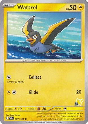 [PKM] Wattrel (077/193) (Pikachu Stamp #58) [Battle Academy 2024]