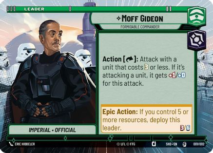 {SW-LD}Moff Gideon - Formidable Commander (Hyperspace) (Prerelease Promos) (001/002) [Shadows the Galaxy Prerelease Promo]