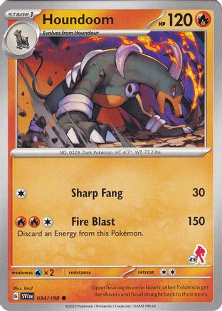 [PKM] Houndoom (034/198) (Armarouge Stamp #23) [Battle Academy 2024]