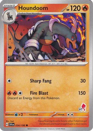 [PKM] Houndoom (034/198) (Armarouge Stamp #27) [Battle Academy 2024]