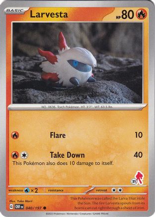[PKM] Larvesta (040/197) (Armarouge Stamp #31) [Battle Academy 2024]