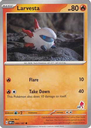 [PKM] Larvesta (040/197) (Armarouge Stamp #44) [Battle Academy 2024]