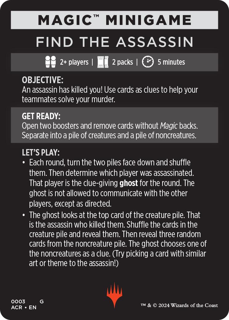 {C} Find The Assassin (Magic Minigame) [Assassin's Creed Minigame][MACR 3//3]