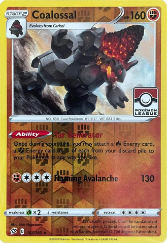 [PKM-R] Coalossal (107/192) (League Promo) [Sword & Shield: Rebel Clash]
