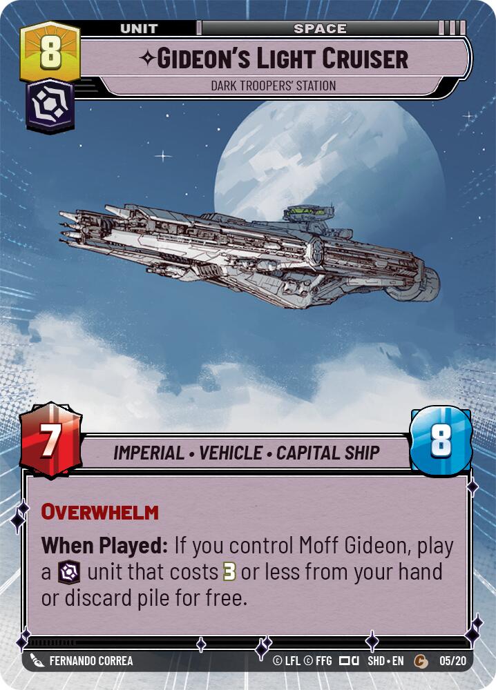{SW-R}Gideon's Light Cruiser - Dark Troopers' Station (Hyperspace) (05/20) [Shadows of the Galaxy Weekly Play Promo]