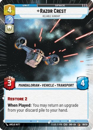 {SW-R}Razor Crest - Reliable Gunship (Hyperspace) (09/20) [Shadows of the Galaxy Weekly Play Promo]