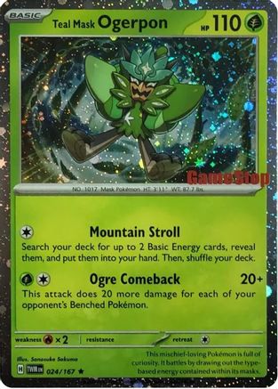 [PKM] Teal Mask Ogerpon (024/167) (Cosmos Holo) (GameStop Exclusive) [Scarlet & Violet: Twilight Masquerade]