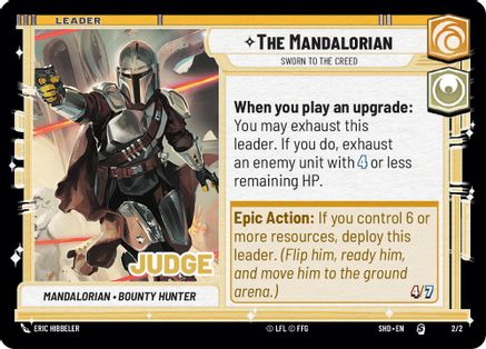 {SW-LD}The Mandalorian - Sworn To The Creed (Judge Promo) (2/2) [Shadows the Galaxy Prerelease Promo]