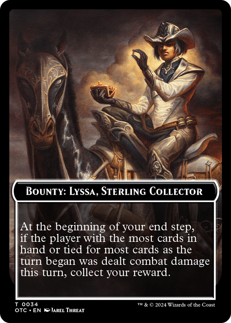 {T} Bounty: Lyssa, Sterling Collector // Bounty Rules Double-Sided Token [Outlaws of Thunder Junction Commander Tokens][TOTC 034]