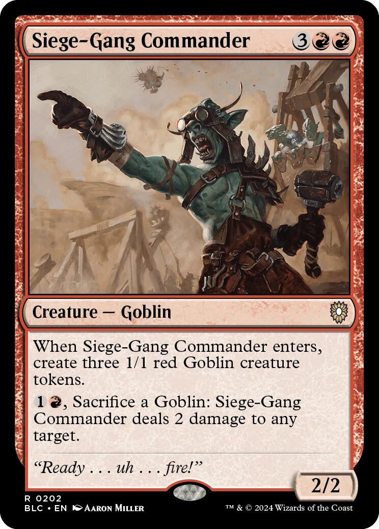 {R} Siege-Gang Commander [Bloomburrow Commander][BLC 202]