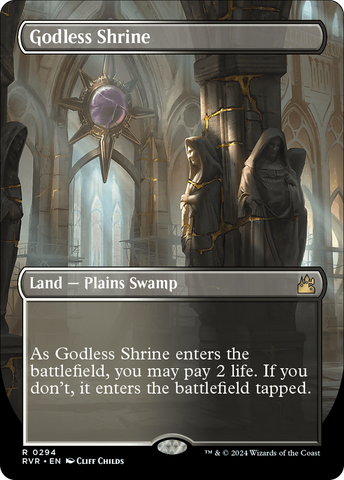{R} Godless Shrine (Borderless) [Ravnica Remastered][RVR 294]