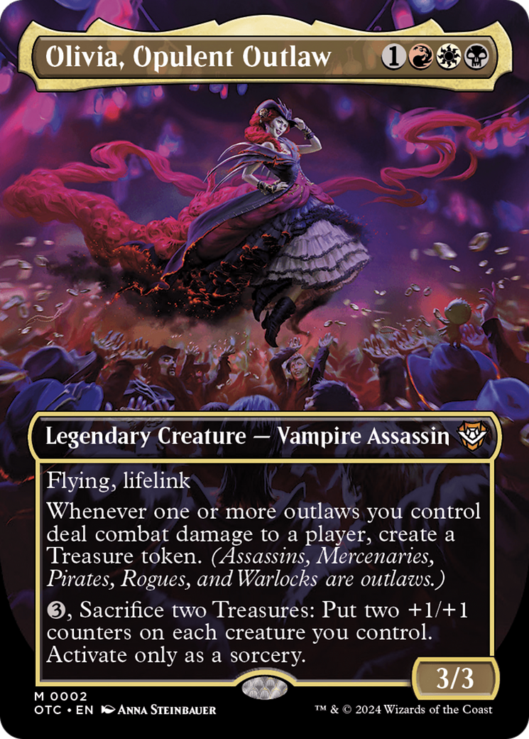 {R} Olivia, Opulent Outlaw (Borderless) [Outlaws of Thunder Junction Commander][OTC 002]