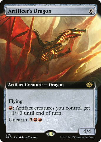 {R} Artificer's Dragon (Extended Art) [The Brothers' War][BRO 376]