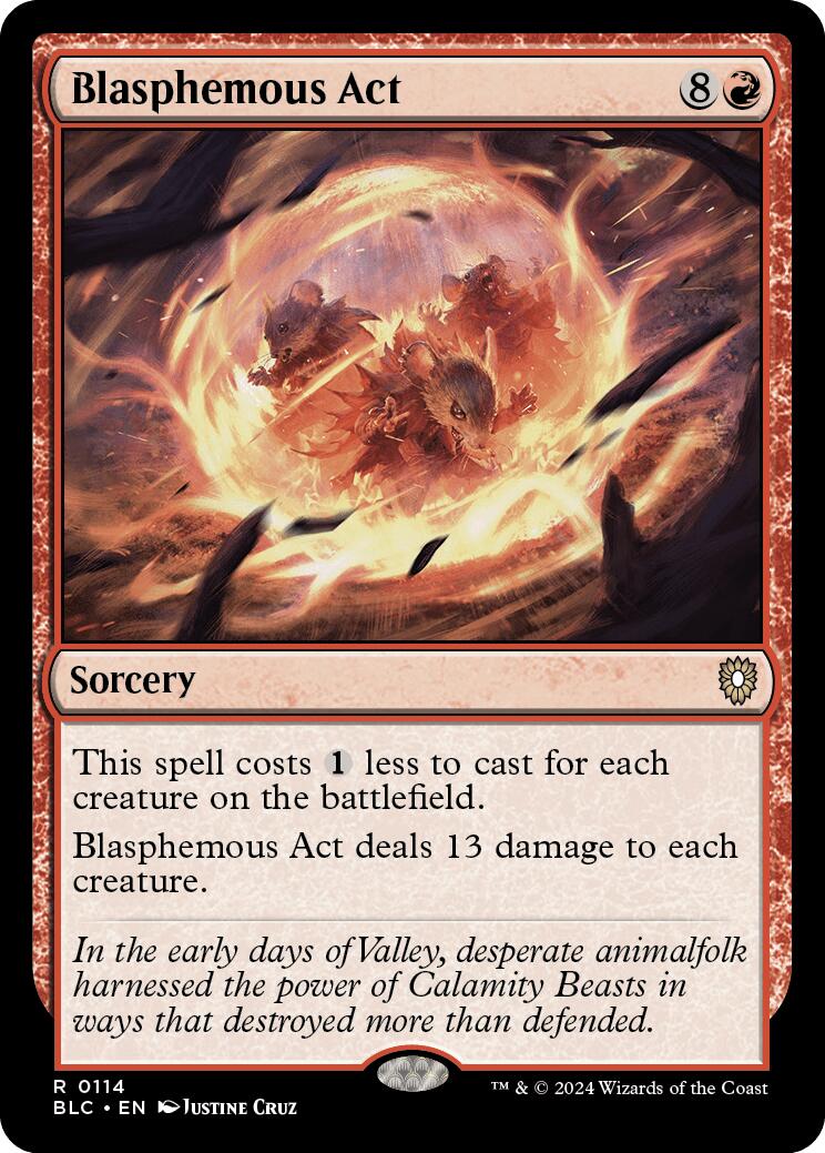 {R} Blasphemous Act [Bloomburrow Commander][BLC 114]
