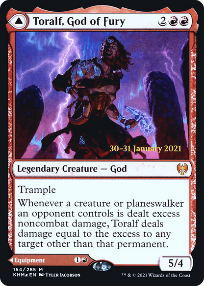 {R} Toralf, God of Fury // Toralf's Hammer [Kaldheim Prerelease Promos][PR KHM 154] - Misty Mountain Games