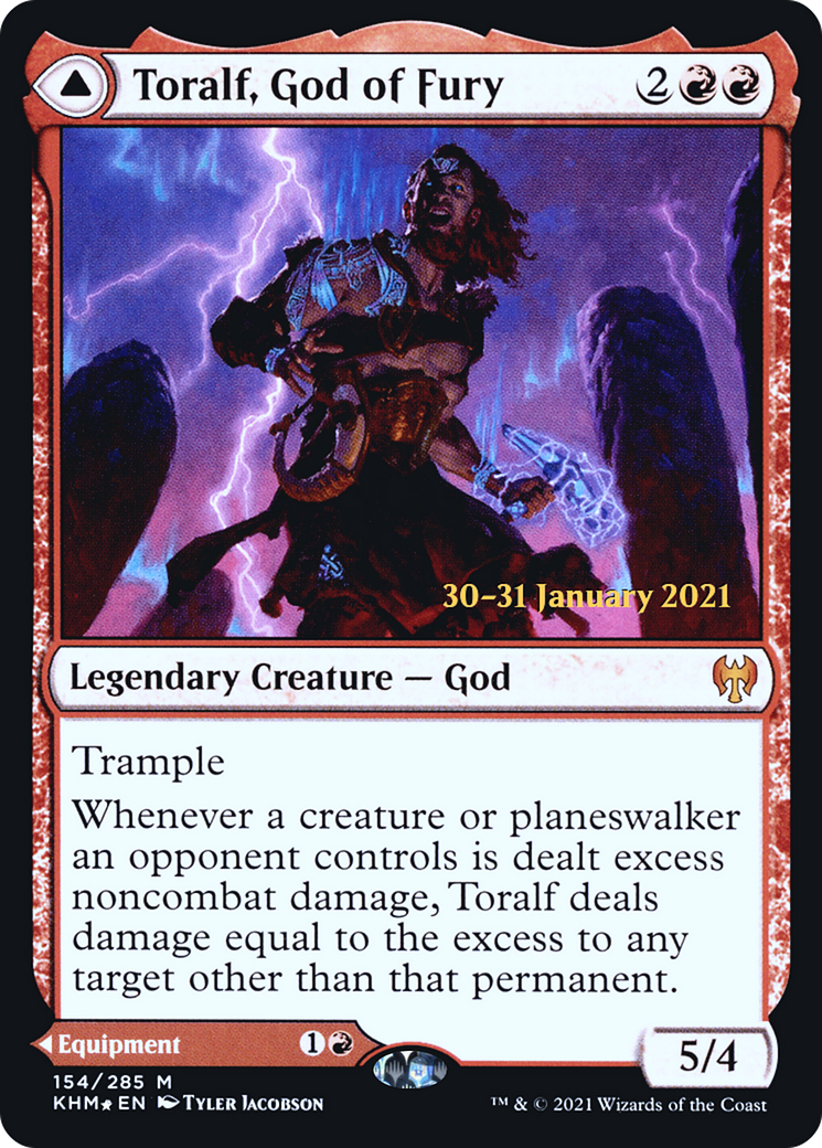 {R} Toralf, God of Fury // Toralf's Hammer [Kaldheim Prerelease Promos][PR KHM 154]