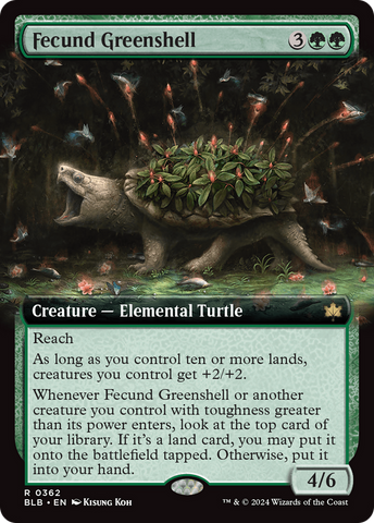 {@R} Fecund Greenshell (Extended Art) [Bloomburrow][BLB 362]