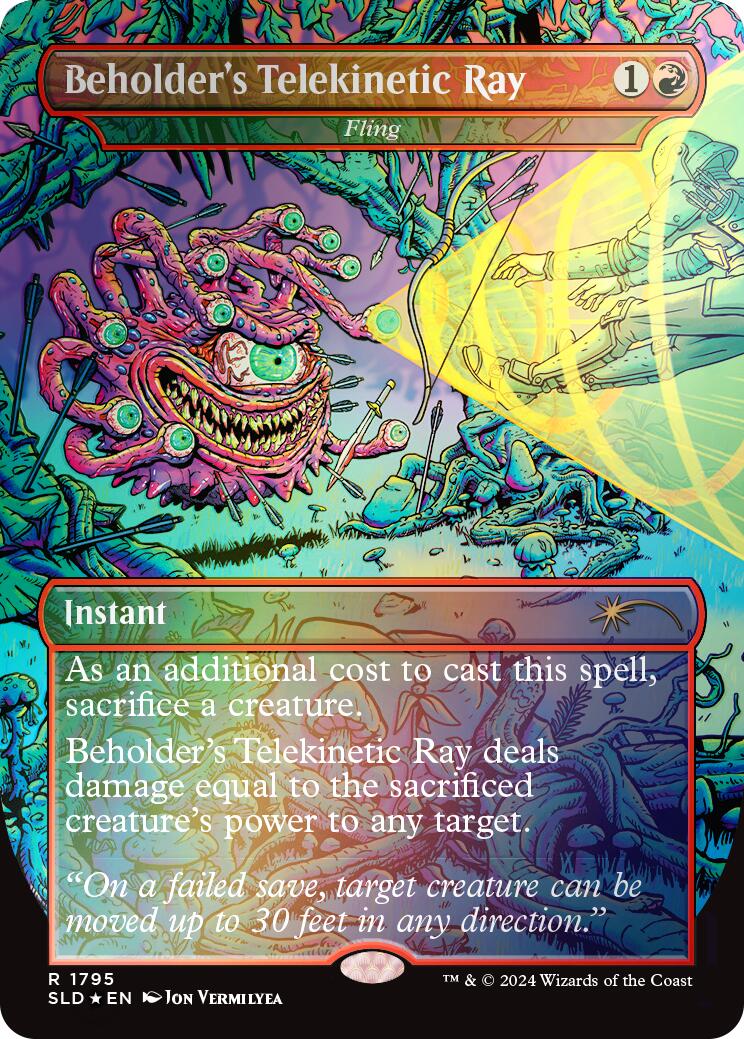 {R} Beholder's Telekinetic Ray - Fling (Rainbow Foil) [Secret Lair Drop Series][RBF SLD 1795]