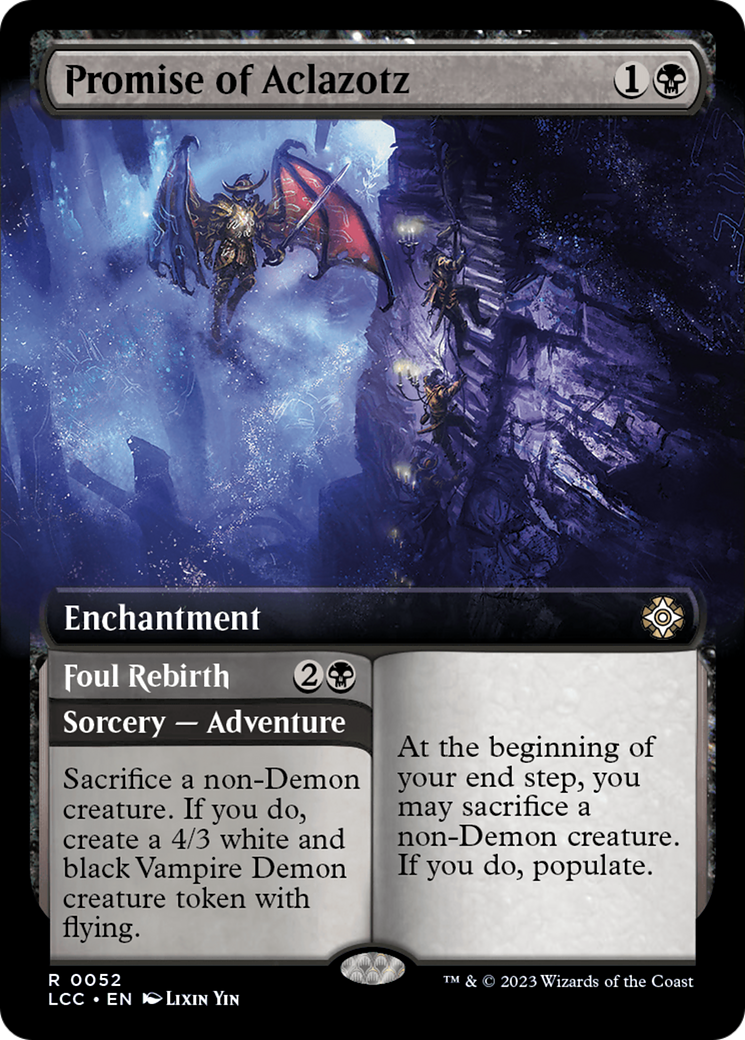 {R} Promise of Aclazotz // Foul Rebirth (Extended Art) [The Lost Caverns of Ixalan Commander][LCC 052]