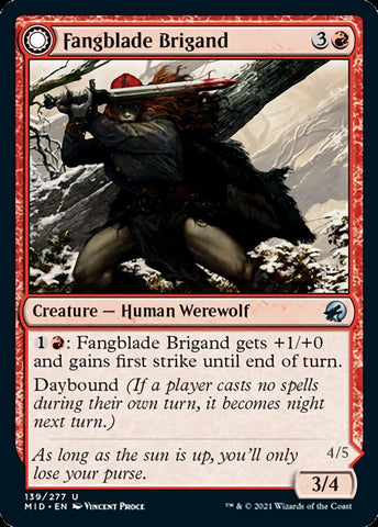 {C} Fangblade Brigand // Fangblade Eviscerator [Innistrad: Midnight Hunt][MID 139]