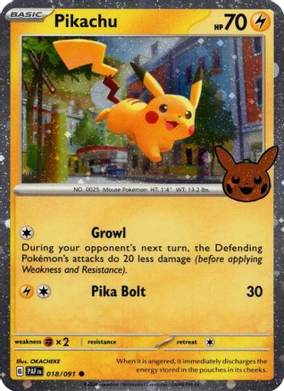[PKM] Pikachu (018/091) (Cosmos Holo) [Trick or Trade 2024]