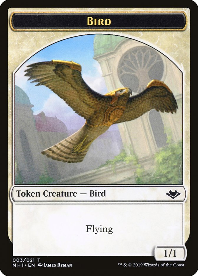 {T} Bird (003) // Serra the Benevolent Emblem Double-sided Token [Modern Horizons Tokens][TMH1 003]