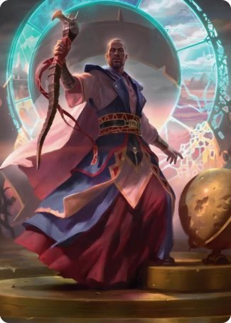 {A} Teferi, Who Slows the Sunset Art Card [Innistrad: Midnight Hunt Art Series][AMID 010]