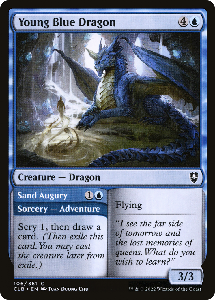 {C} Young Blue Dragon // Sand Augury [Commander Legends: Battle for Baldur's Gate][CLB 106]