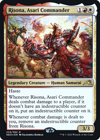 {R} Risona, Asari Commander [Kamigawa: Neon Dynasty Prerelease Promos][PR NEO 233]