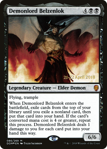 {R} Demonlord Belzenlok [Dominaria Prerelease Promos][PR DOM 086]