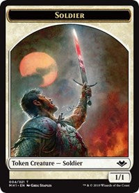 {T} Soldier (004) // Serra the Benevolent Emblem (020) Double-sided Token [Modern Horizons Tokens][TMH1 004]