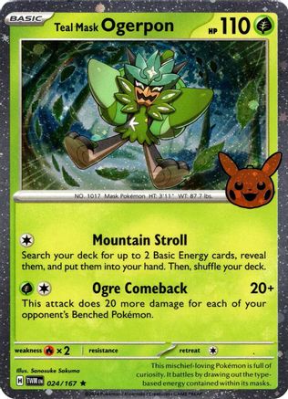 [PKM] Teal Mask Ogerpon (024/167) (Cosmos Holo) [Trick or Trade 2024]