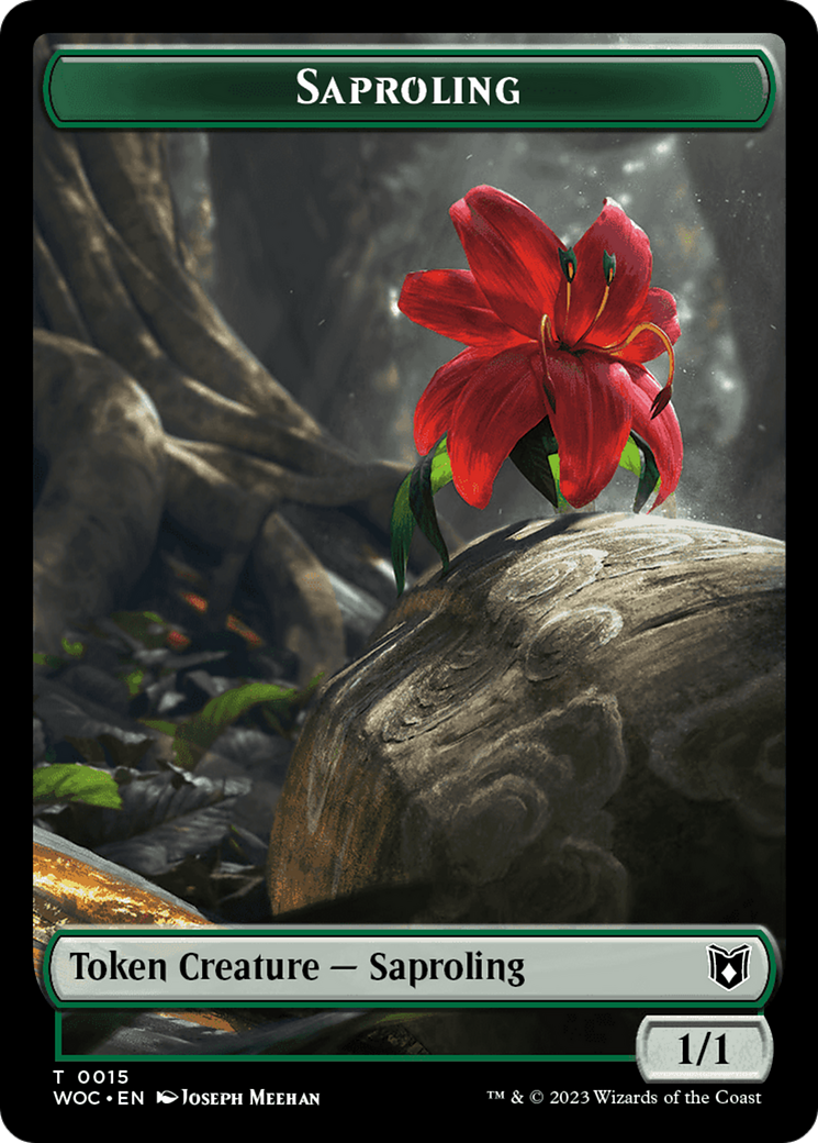 {T} Faerie // Saproling Double-Sided Token [Wilds of Eldraine Commander Tokens][TWOC 10//15]