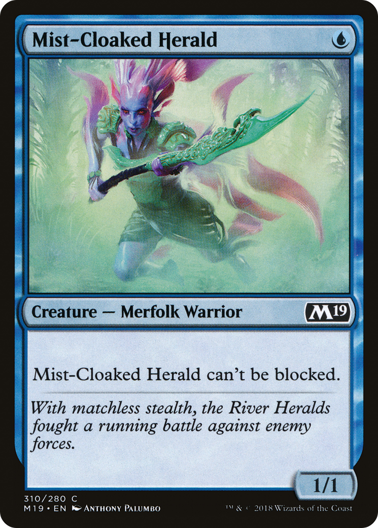 {C} Mist-Cloaked Herald [Core Set 2019][M19 310]