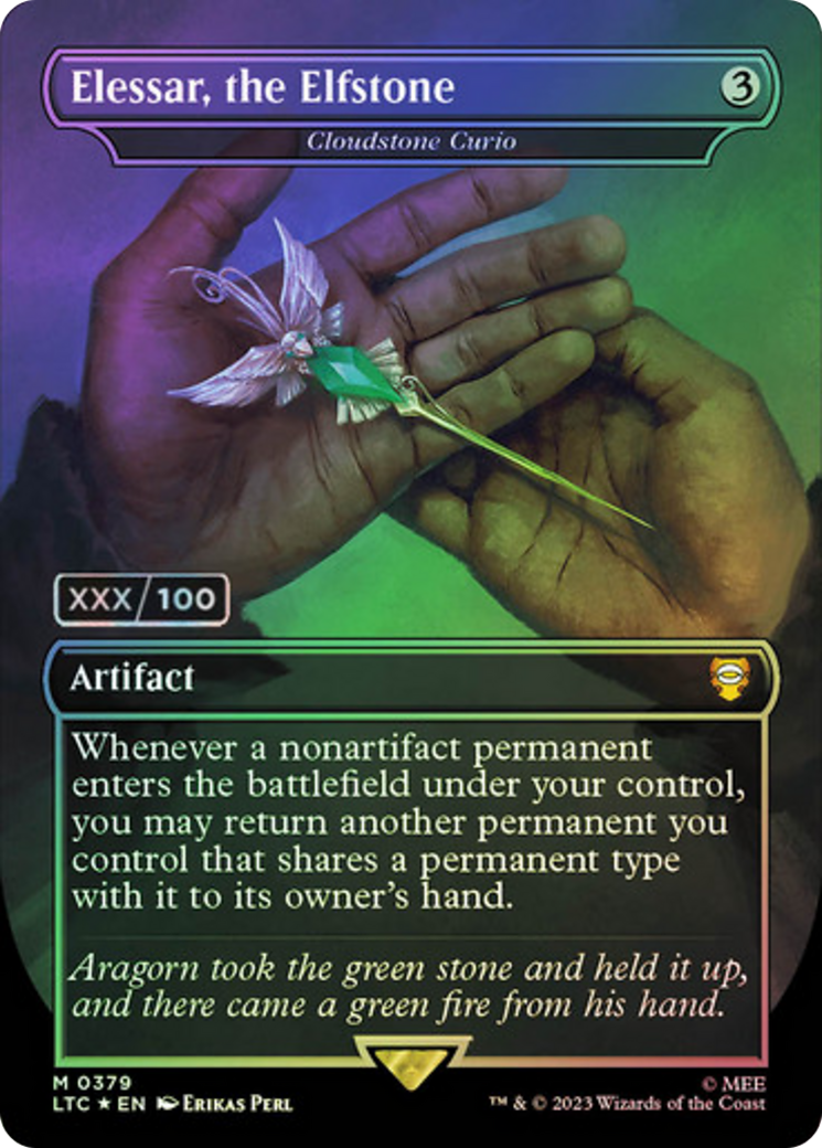 {R} Elessar, the Elfstone - Cloudstone Curio (Serialized) [The Lord of the Rings: Tales of Middle-Earth Commander][SR LTC 379]