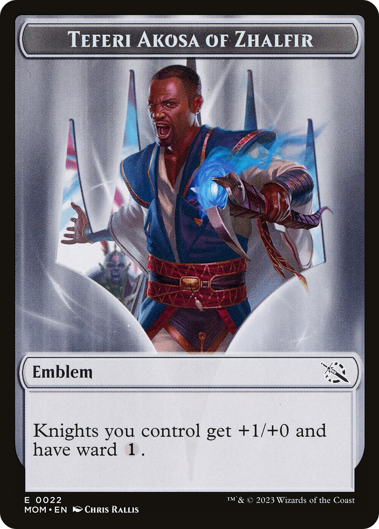 {T} Treasure (20) // Teferi Akosa of Zhalfir Emblem Double-Sided Token [March of the Machine Tokens][TMOM 20//22]