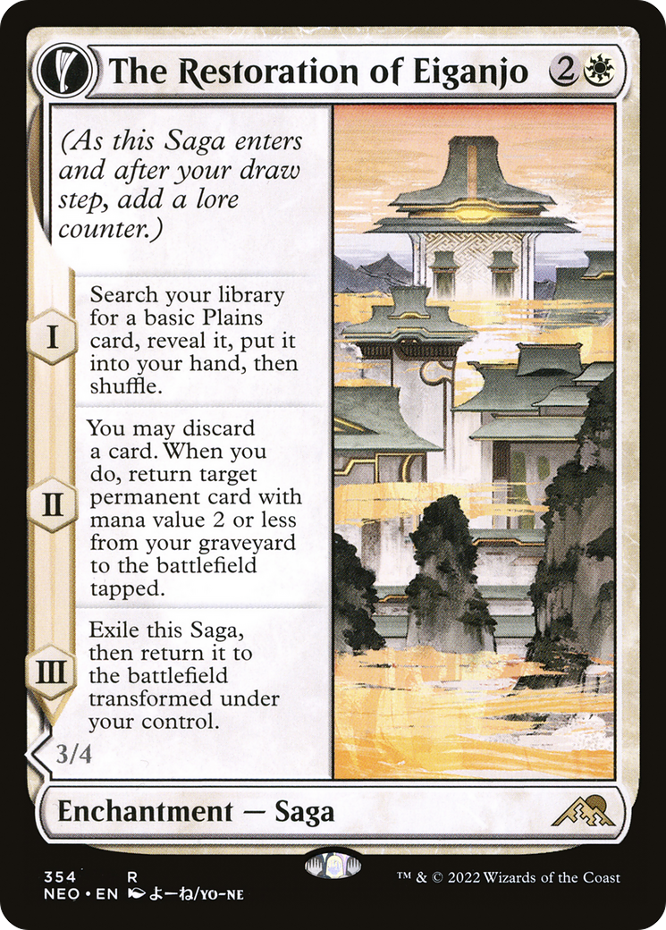 {R} The Restoration of Eiganjo // Architect of Restoration (Showcase Soft Glow) [Kamigawa: Neon Dynasty][NEO 354]