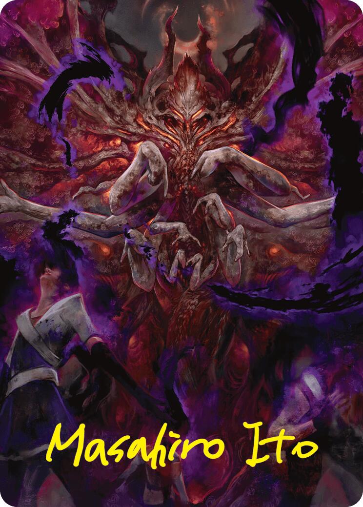 {A} Damnation Art Card (Gold-Stamped Signature) [Duskmourn: House of Horror Art Series][GS ADSK 053]