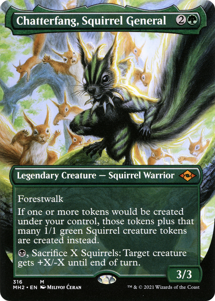 {R} Chatterfang, Squirrel General (Borderless) (Foil) (Borderless) [Modern Horizons 2] [MH2 316]