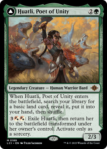 {@R} Huatli, Poet of Unity // Roar of the Fifth People [The Lost Caverns of Ixalan][LCI 189]