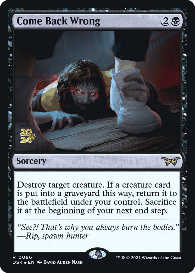{@R} Come Back Wrong (0086) [Duskmourn: House of Horror Prerelease Promos][PR DSK 086]