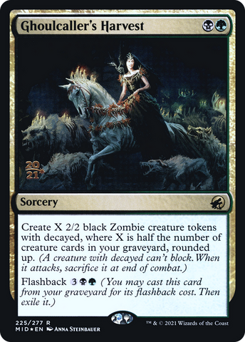 {R} Ghoulcaller's Harvest [Innistrad: Midnight Hunt Prerelease Promos][PR MID 225]