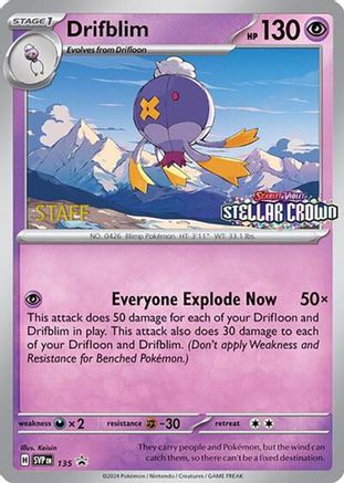 [PKM] Drifblim (135) (Staff Promo) [Scarlet & Violet: Black Star Promos]