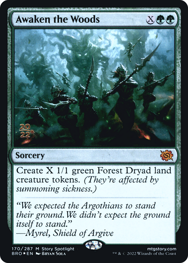 {R} Awaken the Woods [The Brothers' War: Prerelease Promos][PR BRO 170]