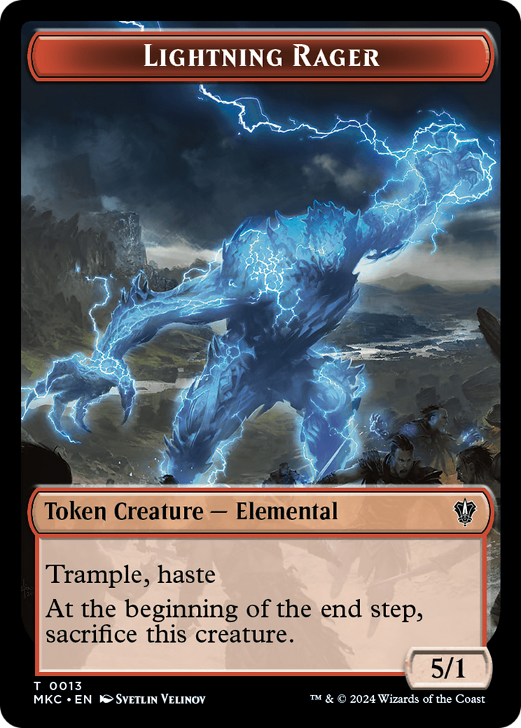 {T} Gold // Lightning Rager Double-Sided Token [Murders at Karlov Manor Commander Tokens][TMKC 25//13]